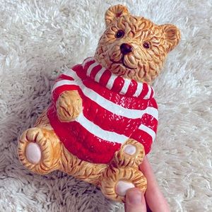 Vintage ceramic teddy bear bank
